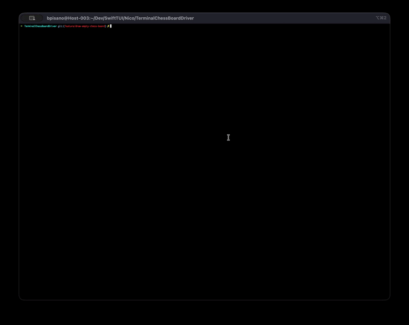 Chess app running with SwiftTUI
