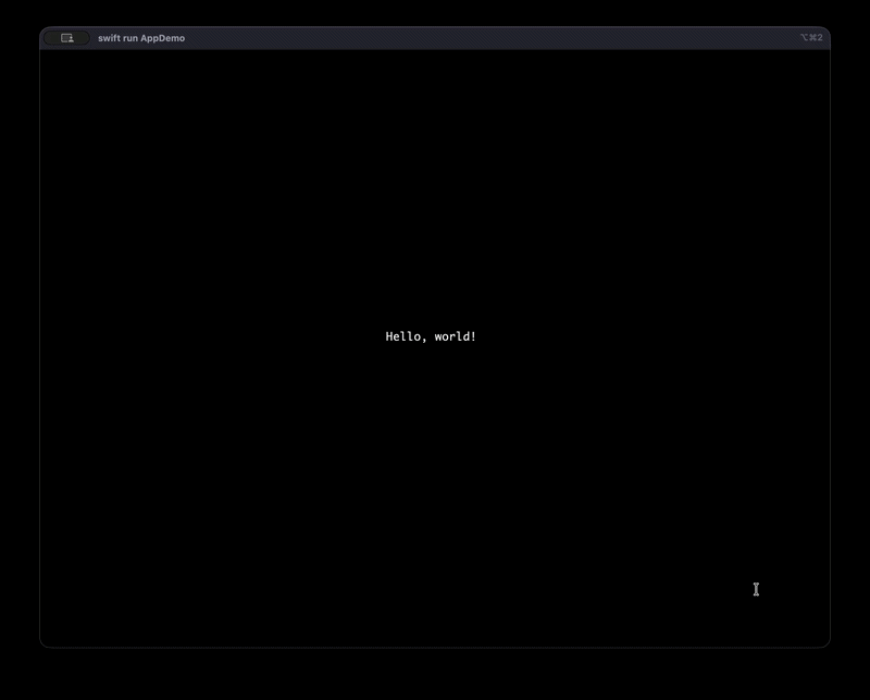 SwiftTUI app running in the terminal